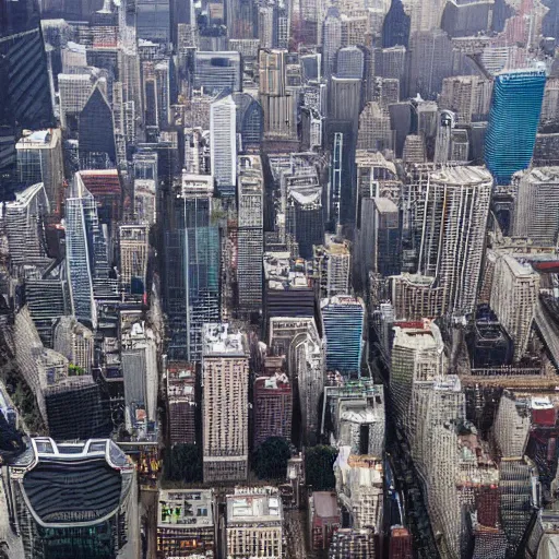 Image similar to marquess brownlee walking skyline between twin towers aerial shot cloudy day