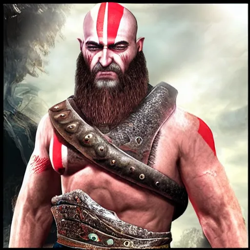 Prompt: benjamin netanyahu as kratos from god of war, looks like benjamin netanyahu