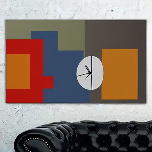 Prompt: abstract art of time based on 1 + 1 = 2 by le corbusier, very detailed flax canvas silk print