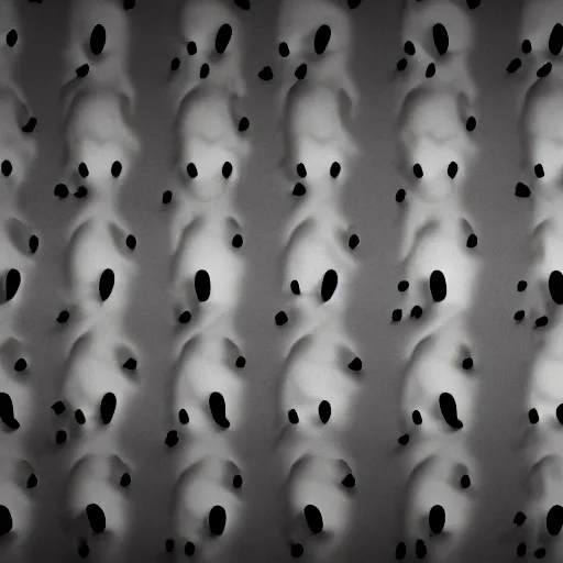 Prompt: dark wall shaped with multiple screaming faces of ghosts trapped inside it. photoreal. unreal render. cinematic. ominous shapes. haunted