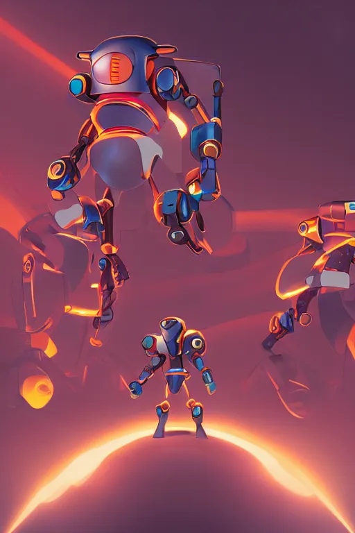 Image similar to metabots medabots medarotto medarot robot minimalist comics, behance hd by jesper ejsing, by rhads, makoto shinkai and lois van baarle, ilya kuvshinov, rossdraws global illumination ray tracing hdr radiating a glowing aura