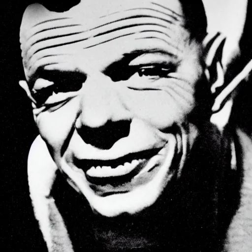 Prompt: frank sinatra covered in face tattoos