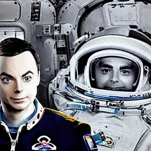 Prompt: sheldon cooper as a russian cosmonaut