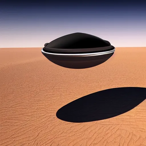 Prompt: concept art of a ufo over an american desert,