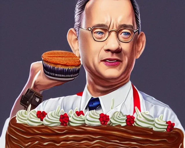 Image similar to tom hanks as forrest gump eating a cake in hogwarts, digital art, highly detailed, artstation, award winning, in the style of David Villegas