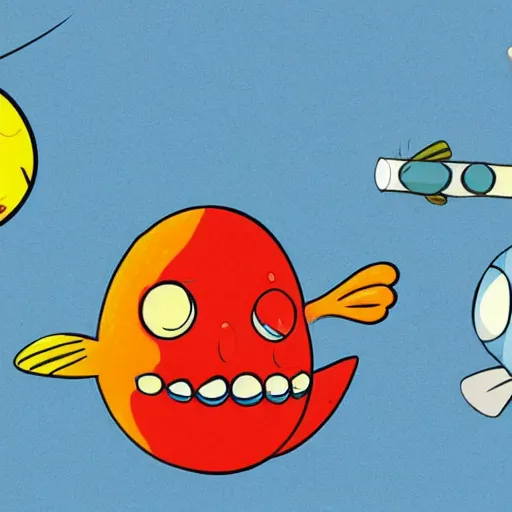 Image similar to fish with 4 legs from gumball cartoon