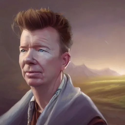 Image similar to epic portrait rick astley in wizard robe, blurry cabin backround, digital painting, artstation, concept art, soft light, hdri, smooth, sharp focus, illustration, fantasy, intricate, elegant, highly detailed, D&D, matte painting, in the style of Greg Rutkowski and Alphonse Mucha and artemisia, 8k, highly detailed, jurgens, rutkowski, bouguereau, pastoral, rustic, georgic, detailed concept art, illustration, colorful pastel, painting, detail, ultra detailed, digital art, 4K, unreal engine 5, 16k resolution,