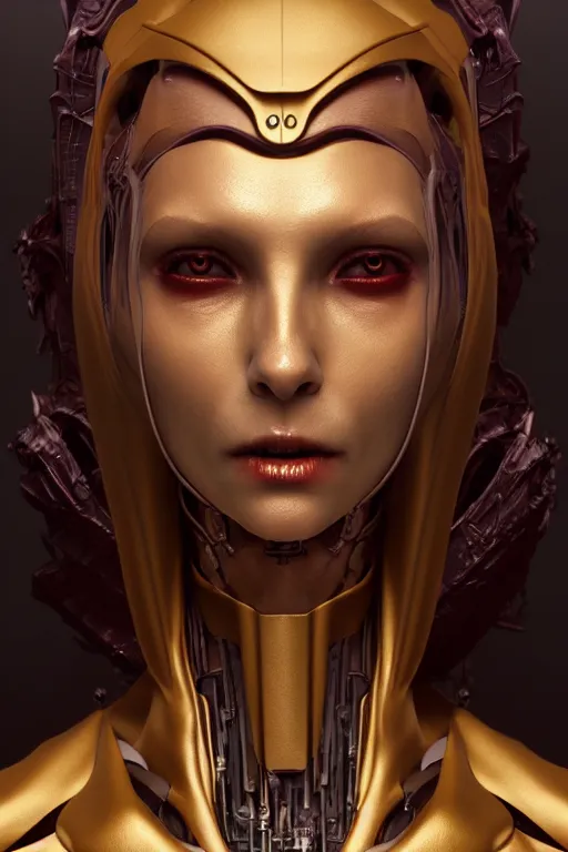 Image similar to portrait of a vampire female robot, intricate, dystopian toy, sci - fi, extremely detailed, biopunk suit, digital painting, sculpted in zbrush, artstation, concept art, smooth, sharp focus, illustration, chiaroscuro lighting, golden ratio, incredible art by stanley artgerm lau and greg rutkowski and alphonse mucha and simon stalenhag