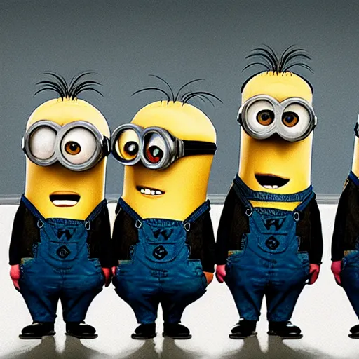 Image similar to the movie se7en!!!!!!!!! starring minions, movie still, directed by David fincher