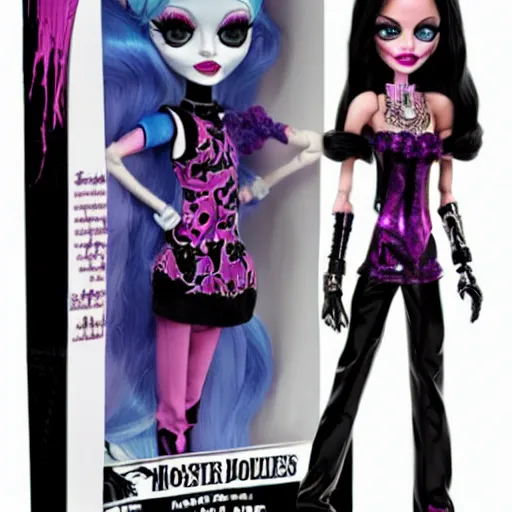 Prompt: beautiful monster high doll of angelina jolie