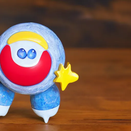 Prompt: toy character moon with smiling face