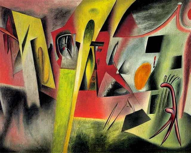 Image similar to a painting by roberto matta