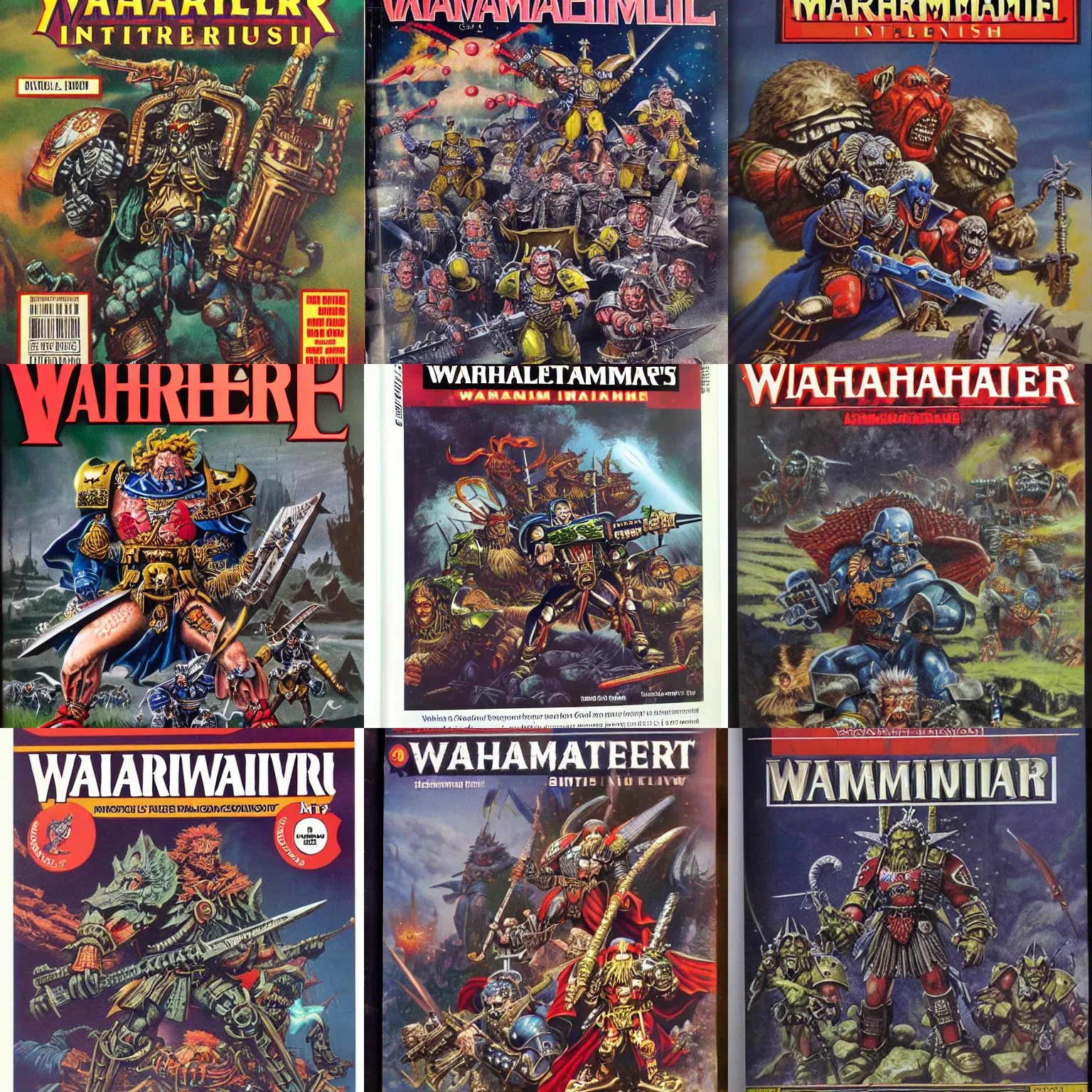 Prompt: warhammer illustrated by john blanche, kev walker, 1989