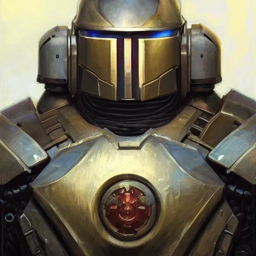 Prompt: the doomslayer as a scifi knight, closeup portrait art by donato giancola and greg rutkowski, realistic face, digital art, trending on artstation, symmetry!!