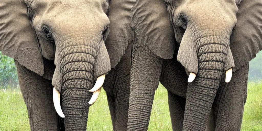Prompt: an elephant with infinite trunks