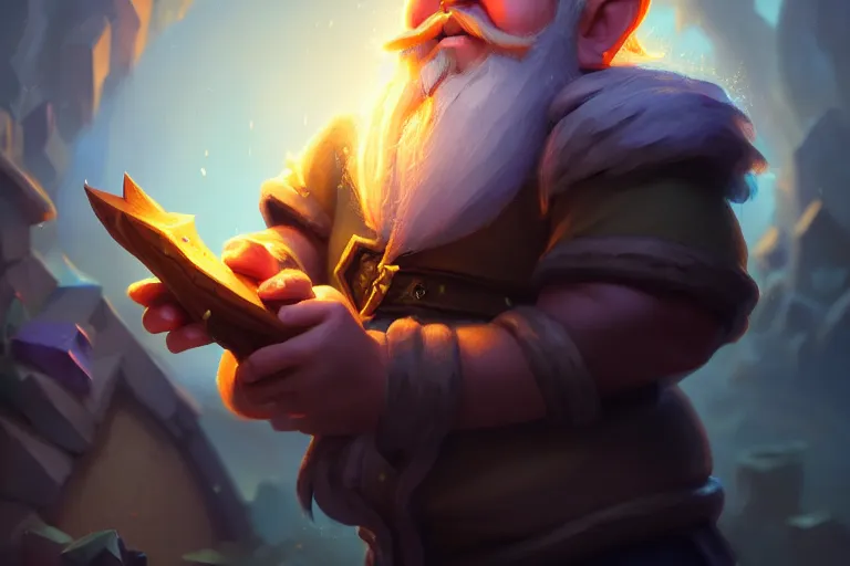 Image similar to [ important ] amazing portrait of funny gnome ], hearthstone splash art, deiv calviz, splash art, natural light, elegant, intricate, fantasy, atmospheric lighting, by greg rutkowski, hearthstone splash art, hd wallpaper, ultra high details, cinematic composition, professional master piece made in one year