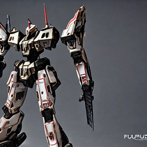 Image similar to photograph in ps 5 armoredcore 6, one slim full body ornate armored core by fujioka kenki and by mamoru nagano,