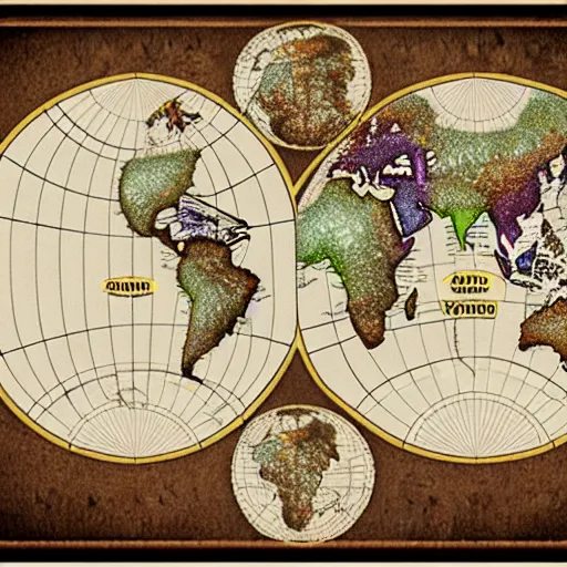 Prompt: realistic anbennar world map.