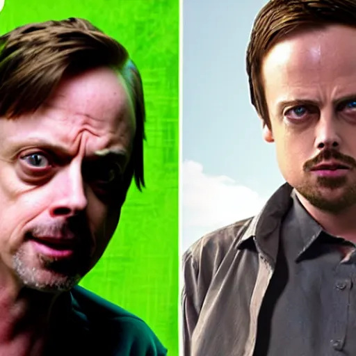 Image similar to Steve Buscemi playing Jesse Pinkman in Breaking-Bad