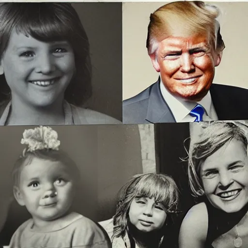 Prompt: Donald Trump as a family portrait in Old Appalachia