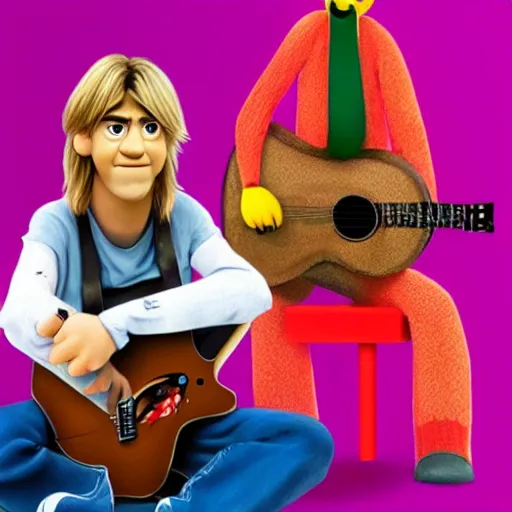 Image similar to Kurt Cobain as a pixar character