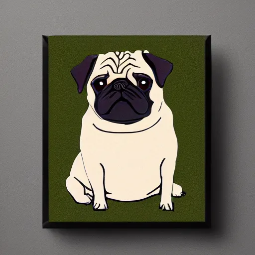 Image similar to pug in the style of nature