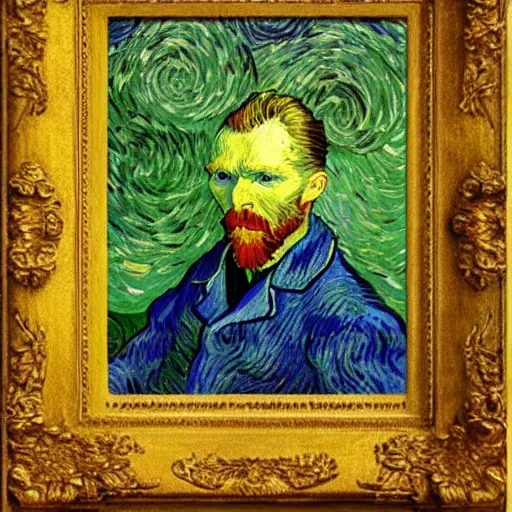 Prompt: vincent van gogh!!!! with a iphone in his hand, illustrated by vincent van gogh, 4 k, 8 k, photorealistic imagery