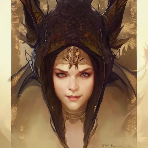 Image similar to dragon, D&D, fantasy, highly detailed, digital painting, artstation, concept art, sharp focus, illustration, art by artgerm and greg rutkowski and alphonse mucha