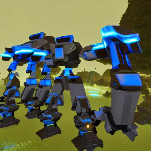 Image similar to screenshot from the game robocraft of a railgun bot, 8 k resolution