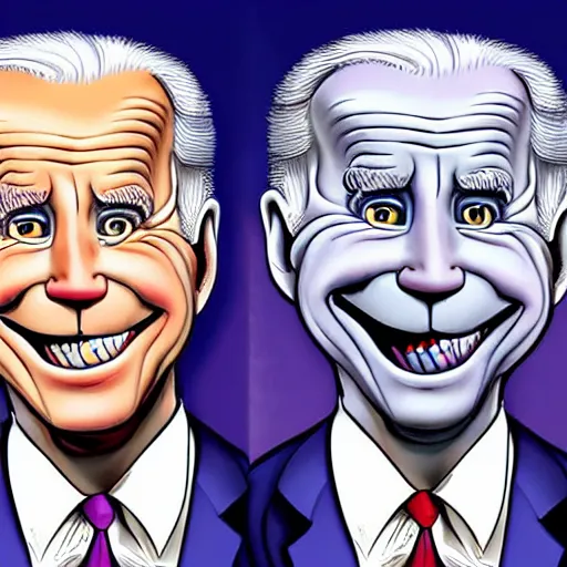 Prompt: joe Biden animorphs into Cheshire Cat, John tenniel art style