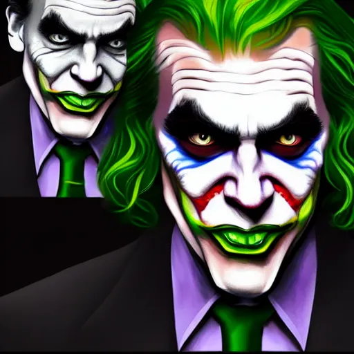 Prompt: Jerome Powell!! as The Joker, digital art, cgsociety, artstation, trending, 4k