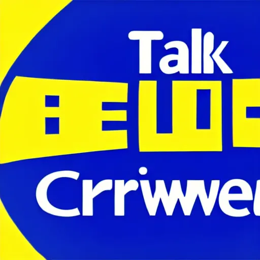 Image similar to talk show with blue crown logo , 4k , HD , photograph