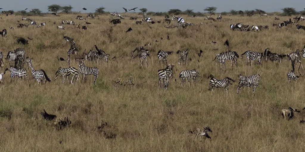 Image similar to animals are migrating on the savannah of africa