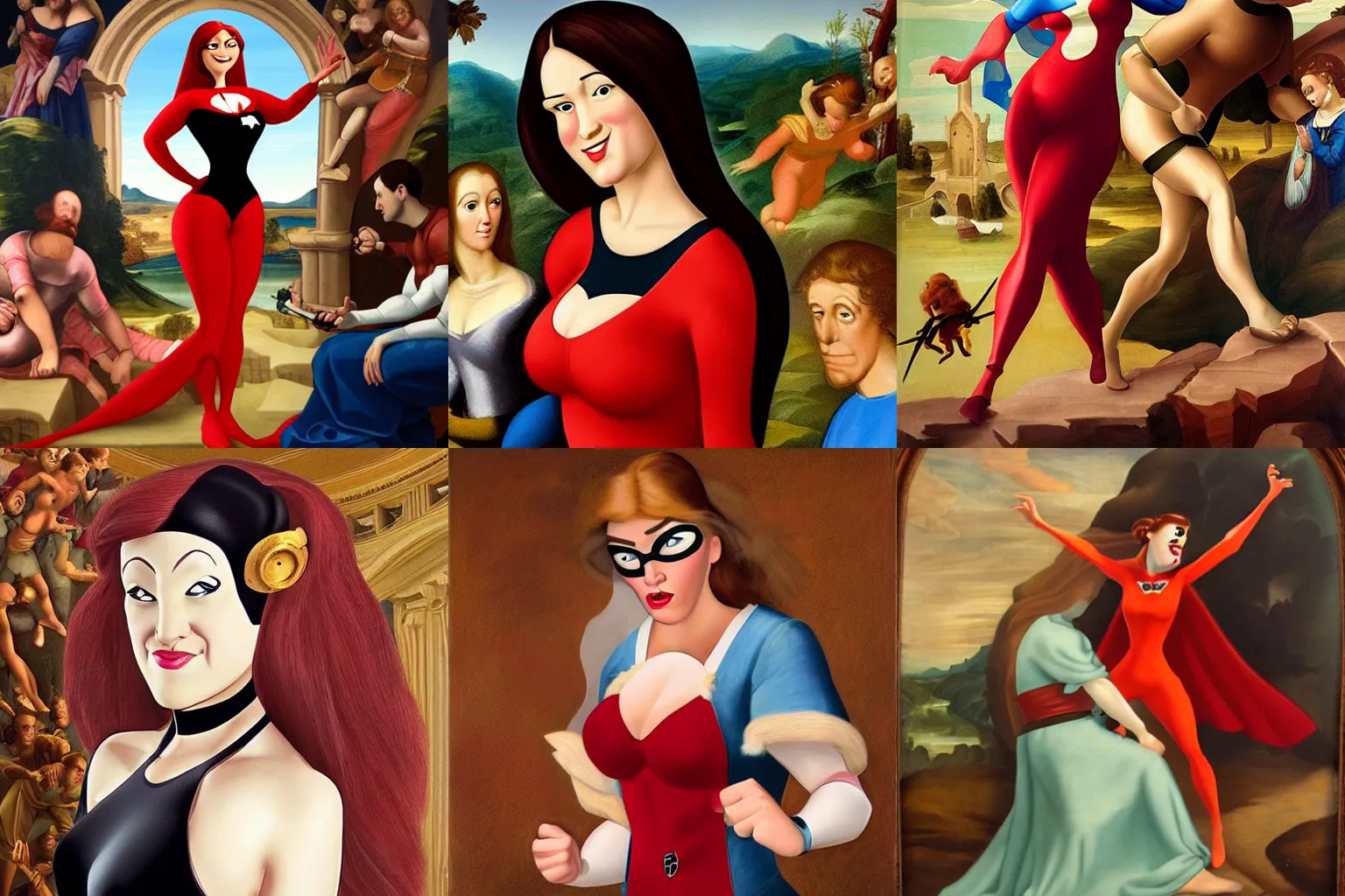 Prompt: mrs. incredible in the style of a renaissance painting highly detailed