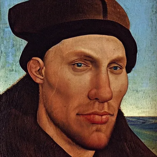 Image similar to A 15th century medieval renaissance oil painting of Jerma985, portrait of Jerma985, grainy, realistic, very realistic, hyperrealistic, highly detailed, very detailed, extremely detailed, very neat, very epic, very cool, detailed, trending on artstation