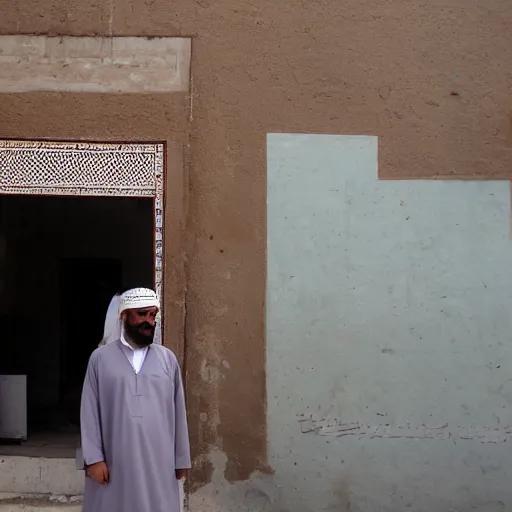 Prompt: a muslim scholar outside the Chaharbagh School