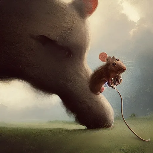 Image similar to hybrid of mouse and horse and rat, half horse - half mouse, digital art fantasy art, art by george stubbs, jakub rozalski, anton fadeev