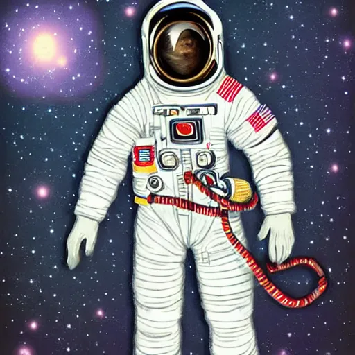 Image similar to victorian astronaut explores space, digital art, highly detailed, high quality, high resolution