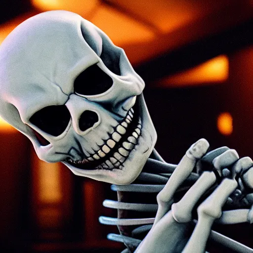 Image similar to spooky scary skeletons movie still, cinematic, photorealistic, extreme detail, sharp focus, 8 k, intricate, hyper detailed, realistic, cinematic lighting