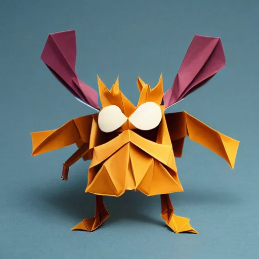 Image similar to Hornet from the game Hollow Knight made out of origami, 8k HD