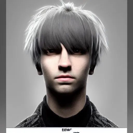 Prompt: photorealistic shot of a very handsome emo!!! guy, portrait!!!!, trending on artstation, polycount contest winner, modern, 4 k photorealism, 4 k photography, 3 5 mm!!!! lens