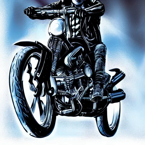 Image similar to ghost rider. Photorealistic.