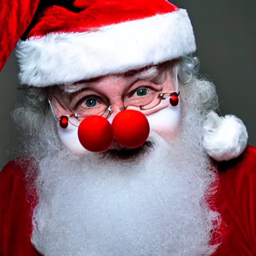 Prompt: santa as a clown