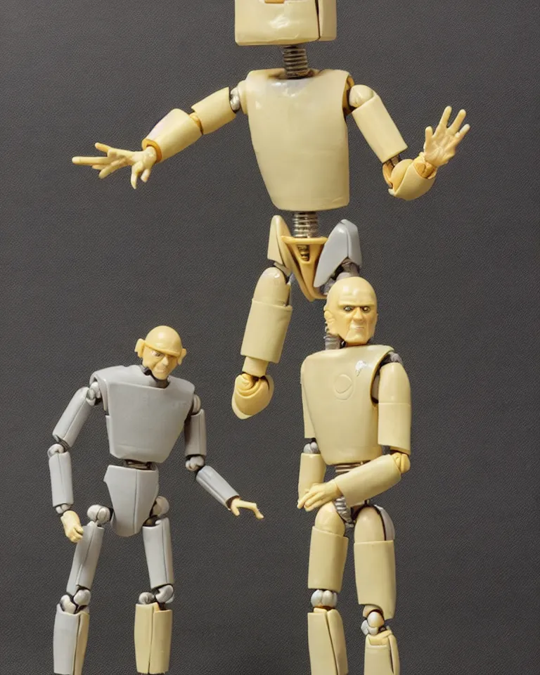 Prompt: photo of a kenner 1 9 8 0's action figure, five points of articulation, normal human proportions, sci - fi, 8 k, full body