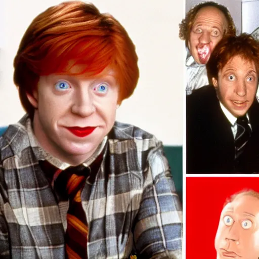 Prompt: ron weasley on an episode of seinfeld, sitcom,