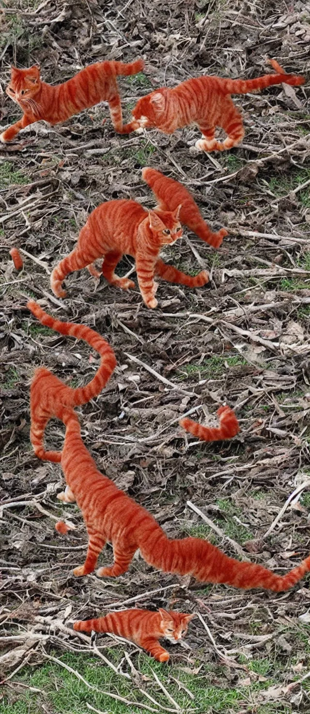 Image similar to tornado made of red cats
