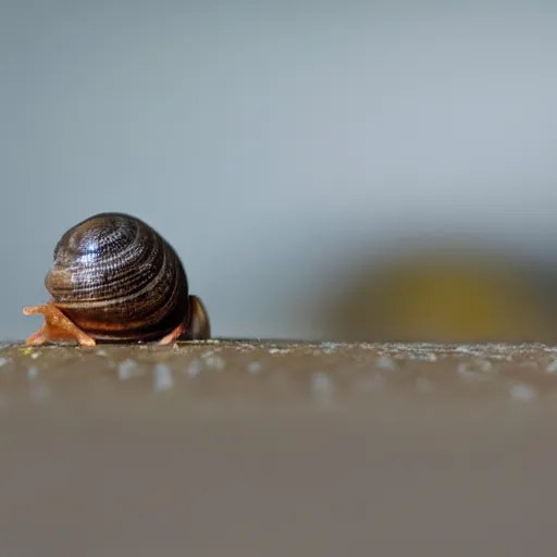 Prompt: A snail watching everything slowly decay while the time slowly reaches it's end