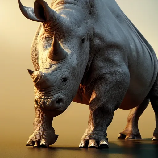 Image similar to hyperrealistic image of ace ventura disguised as rhino, stunning 3 d render, inspired by istvan sandorfi & greg rutkowski & unreal engine, perfect symmetry, dim volumetric cinematic lighting, 8 k octane comprehensive render, extremely hyper - detailed, incredibly lifelike attributes, intricate, real flesh texture, masterpiece, artstation, stunning,