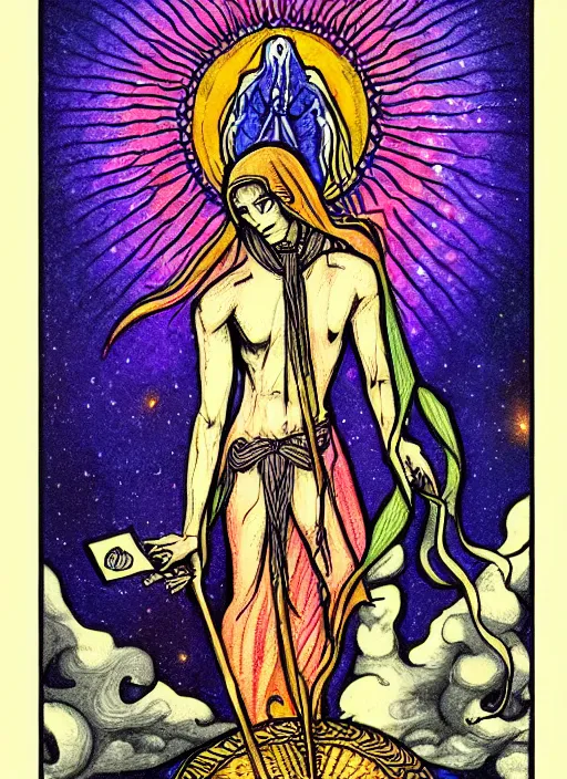 Image similar to beautiful tarot illustration of death, in the style of wylie beckert, mystical colors, trending on artstation