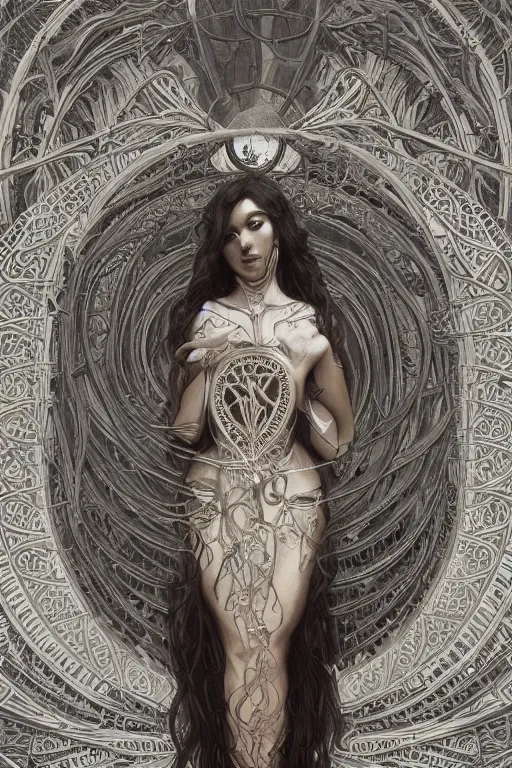 Image similar to ultra realistic illustration, a statue of the tree of life, intricate, elegant, highly detailed, digital painting, artstation, concept art, smooth, sharp focus, illustration, art by artgerm and greg rutkowski and alphonse mucha